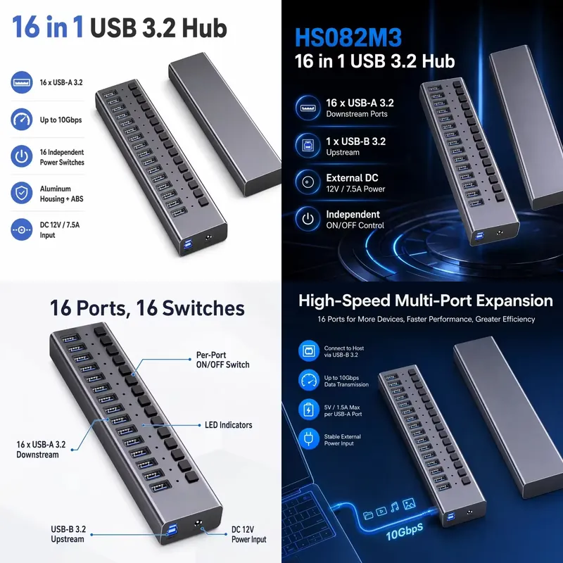 Multi Port Usb Hub - AP01, Hub USB 3.2 Gen2 de