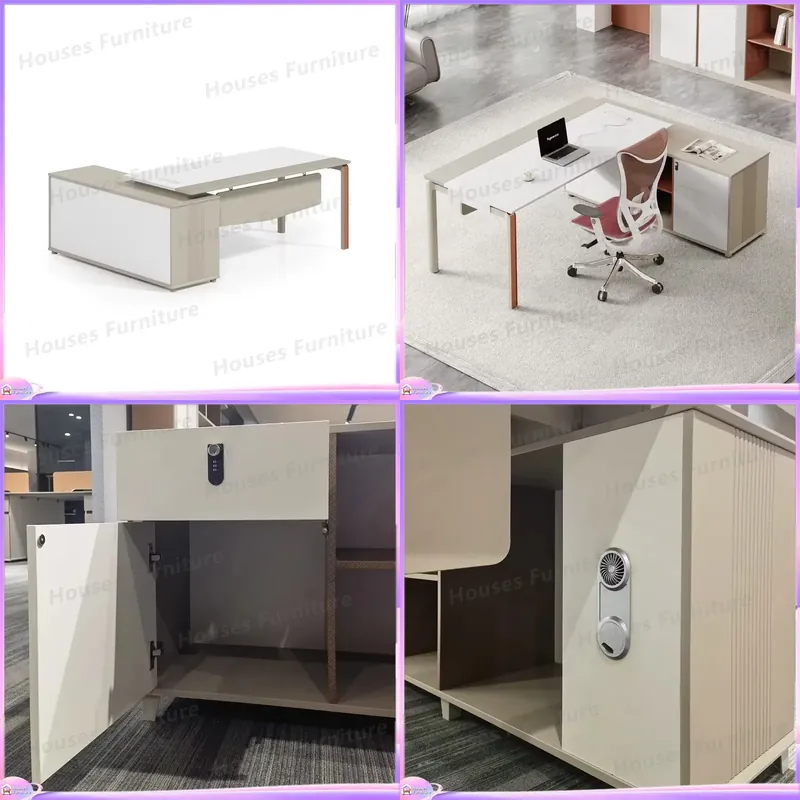 Office Tech Furniture - Escritorio Ejecutivo en Forma de L,