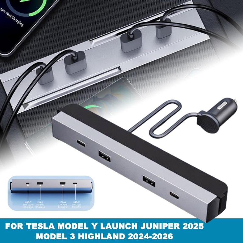 Multi Port Usb Hub - Adaptador para Consola Central de Auto,