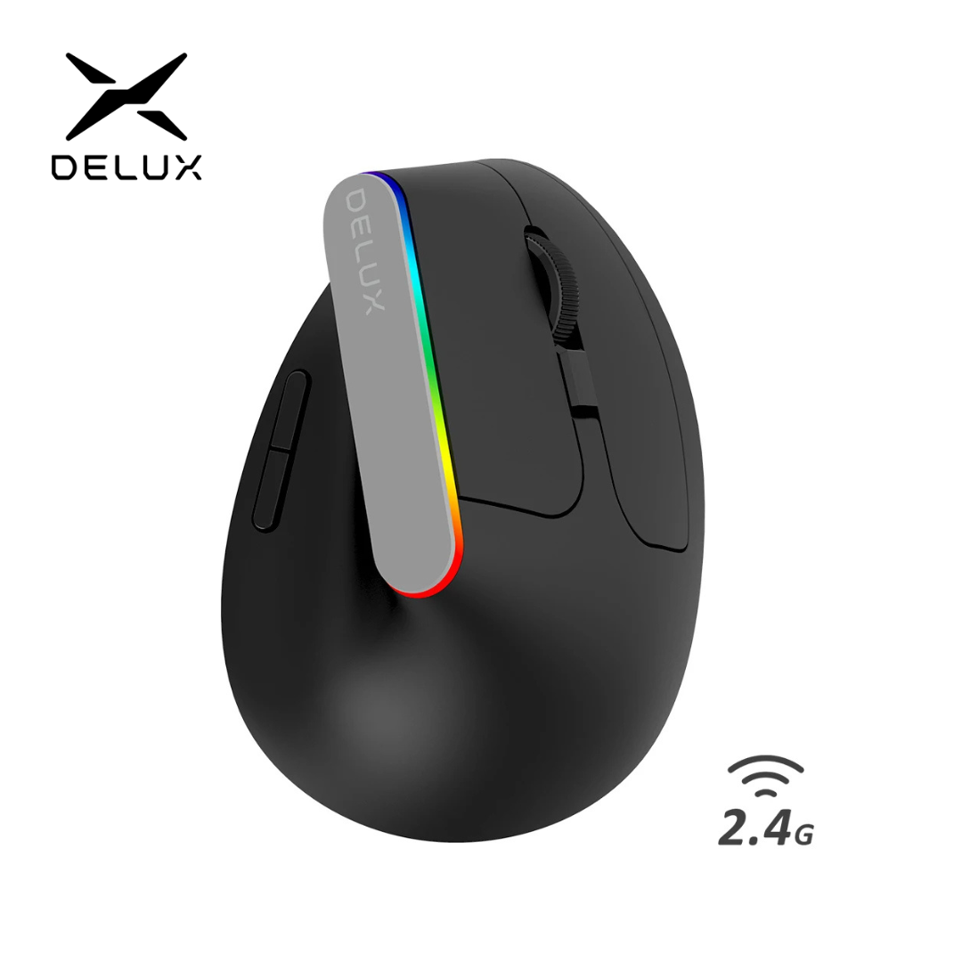 Ergonomic Mouse Vertical - Delux M618C inalámbrico silencioso ergonómico Vertical
