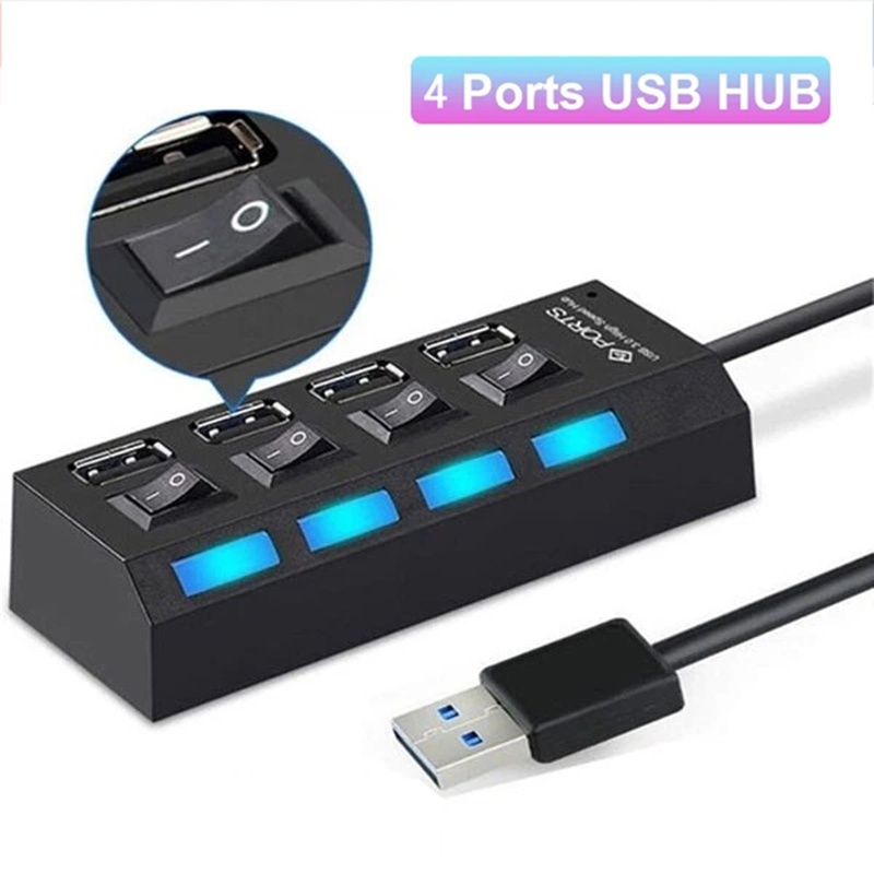 Multi Port Usb Hub - Hub USB 4 en 1, interruptor