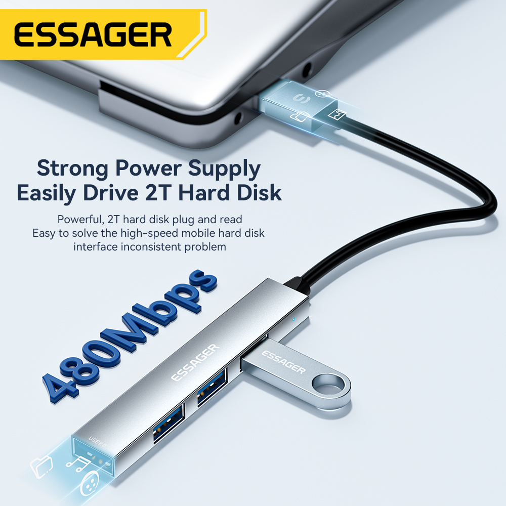 Essager 4 en 1 USB C Cable Hub - Multi Port Usb Hub reseña y precio