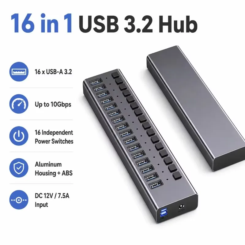 AP01, Hub USB 3.2 Gen2 de 16 P - Multi Port Usb Hub reseña y precio