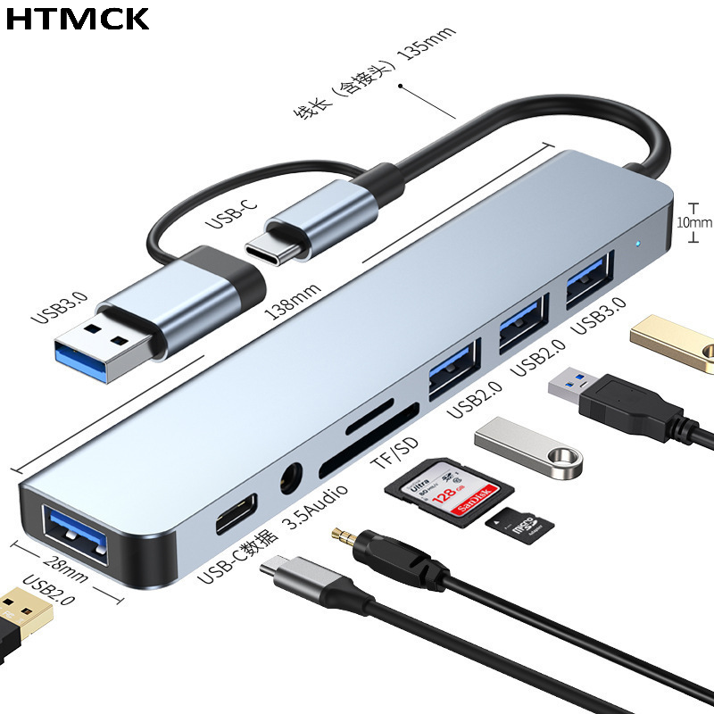 Hub USB C 8 en 2, Estación de  - Multi Port Usb Hub reseña y precio