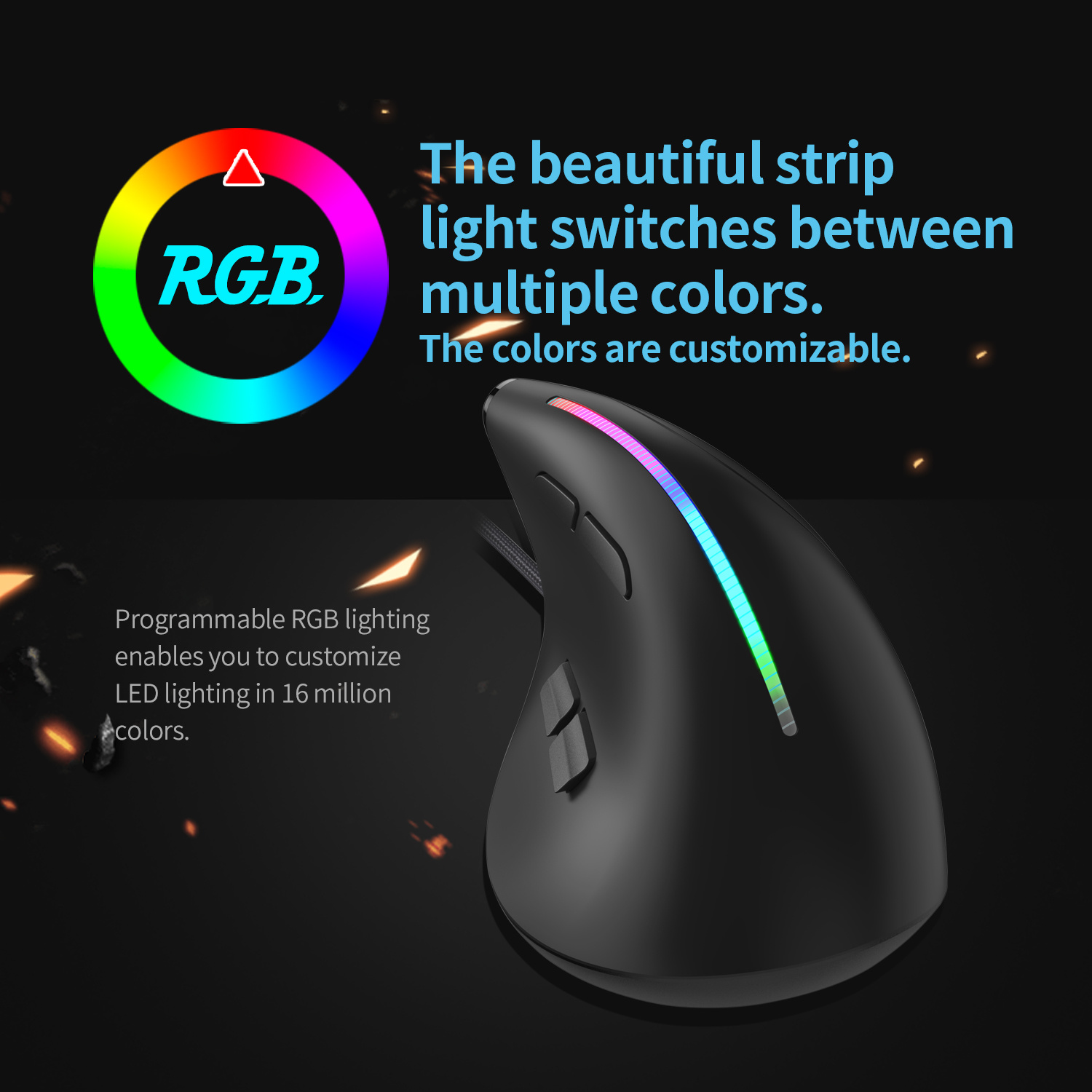 JOMAA-ratón para juegos con ca - Ergonomic Mouse Vertical reseña y precio