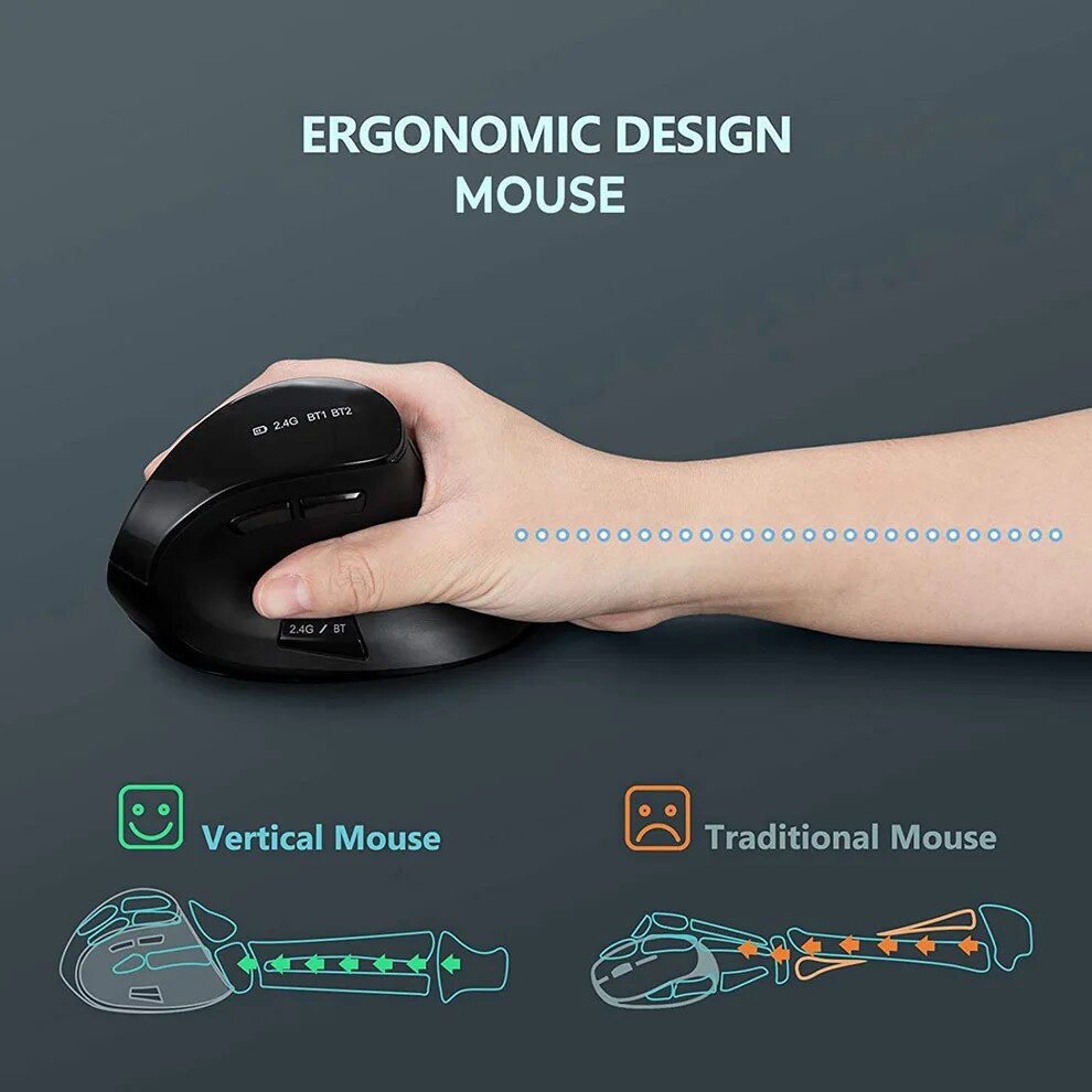 Ratón inalámbrico JOMAA 2,4G,  - Ergonomic Mouse Vertical reseña y precio